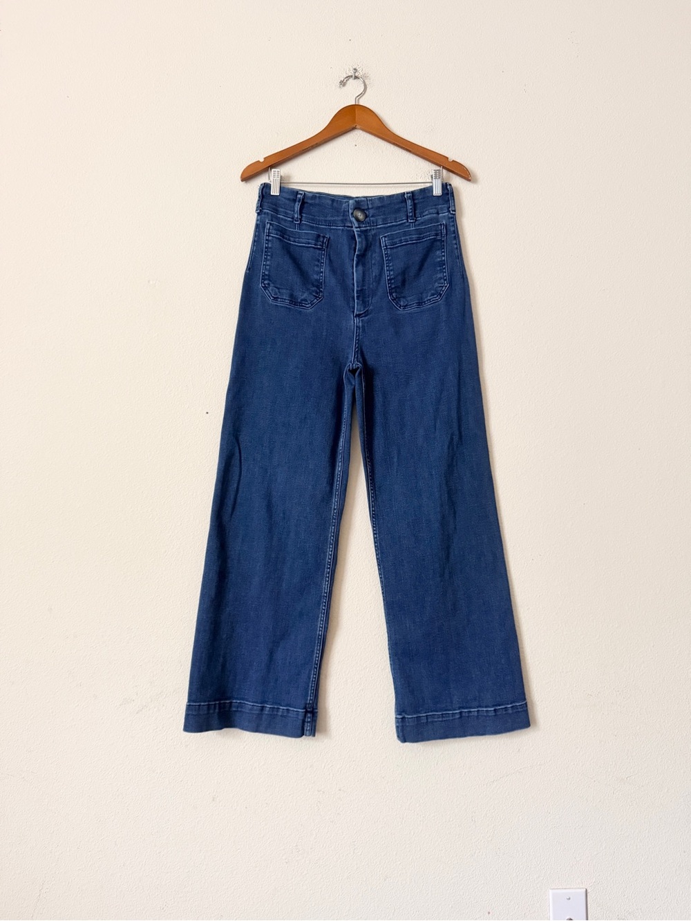 Anthropologie Maeve SIZE 30 TALL The Colette wide leg high rise jeans in dark - Picture 2 of 6